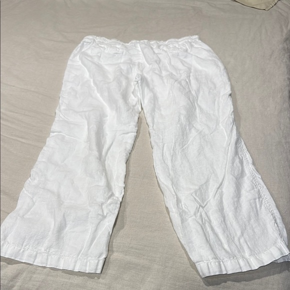 Caslon Ivory 100% Linen Trousers size medium petite - Picture 8 of 11